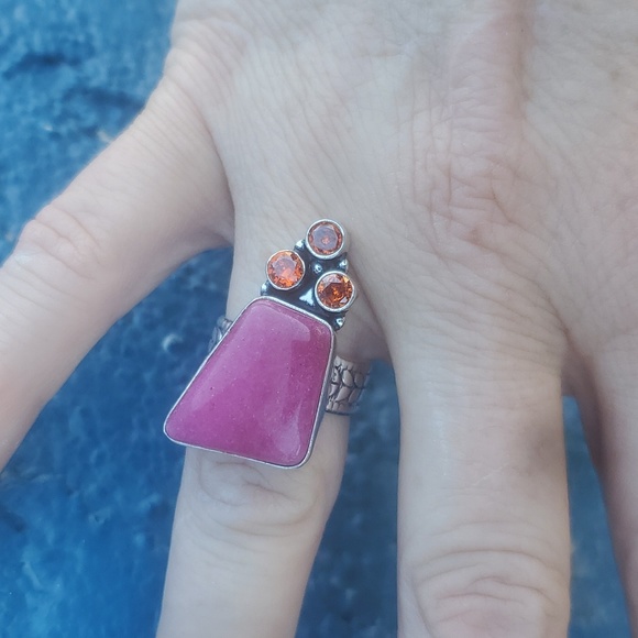 New Cherry Ruby and Garnet 925 Silver Ring. - Picture 6 of 8